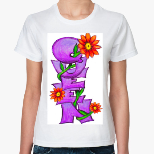 Классическая футболка с принтом queen-королева