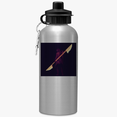 Бутылка с карабином (500 мл) с принтом Воин древнего племени