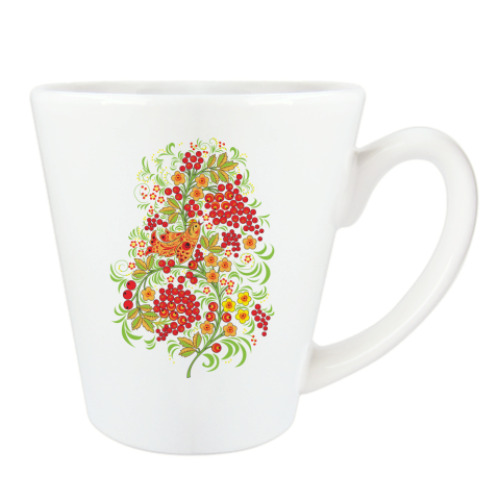 Чашка Латте с принтом Хохлома