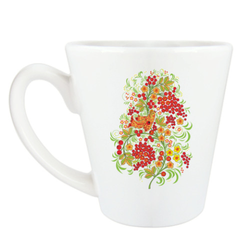 Чашка Латте с принтом Хохлома