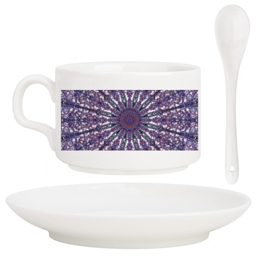 Кофейный набор с принтом узор мандала,Ажур,кружево,lace,восточный,орнамент