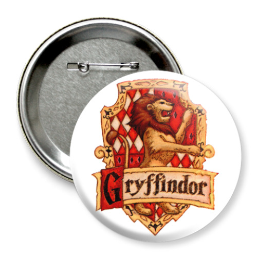 Значок 75мм с принтом Gryffindor