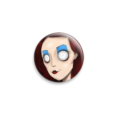 Значок 25мм с принтом Красная королева