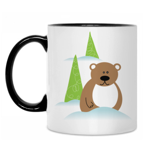 Кружка с принтом Медведь