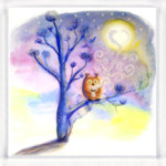 Сова пьет кофе