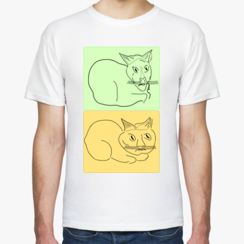 Футболка с принтом Два кота