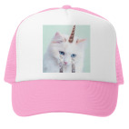 Кепка Trucker (розовая) котик единорог