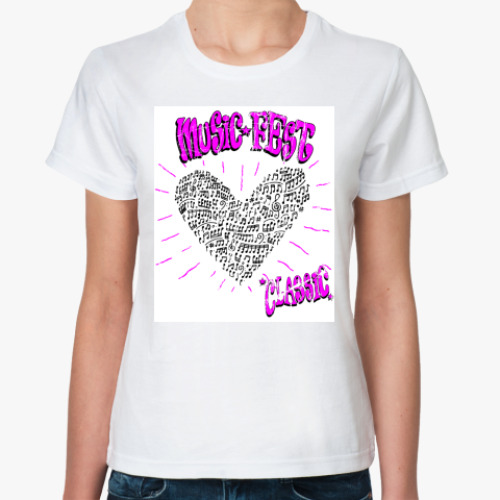 Классическая футболка с принтом Music