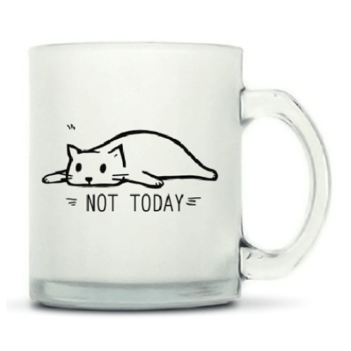 Кружка матовая с принтом NOT TODAY / НЕ СЕГОДНЯ  / КОТ