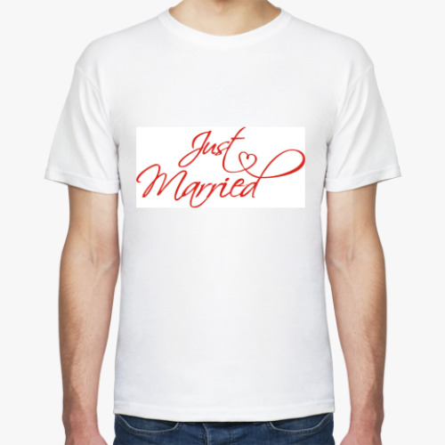 Футболка с принтом Just married