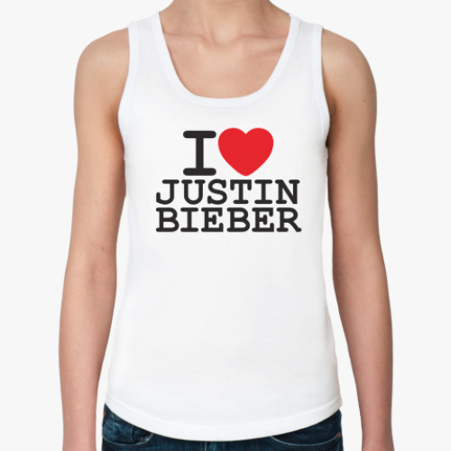 Женская майка с принтом Джастин Бибер