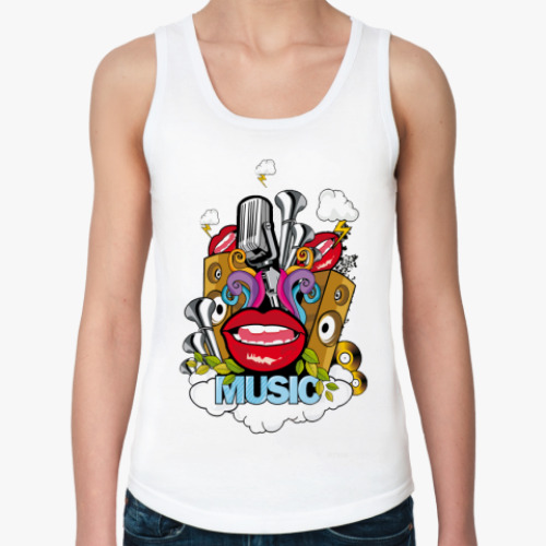 Женская майка с принтом  музыка