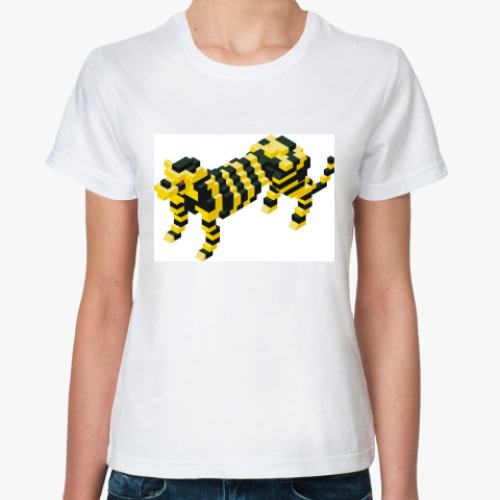 Классическая футболка с принтом 'Лего-Тигр'