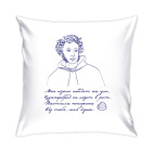 Подушка 35x35 см с цветной обратной стороной Сладкий Пушкин