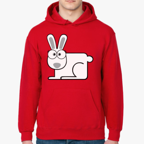 Толстовка худи с принтом Белый кролик