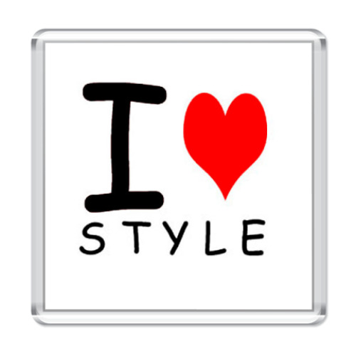 Магнит с принтом Я люблю стиль