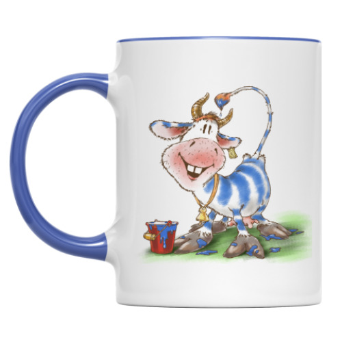 Кружка с принтом Корова в полоску