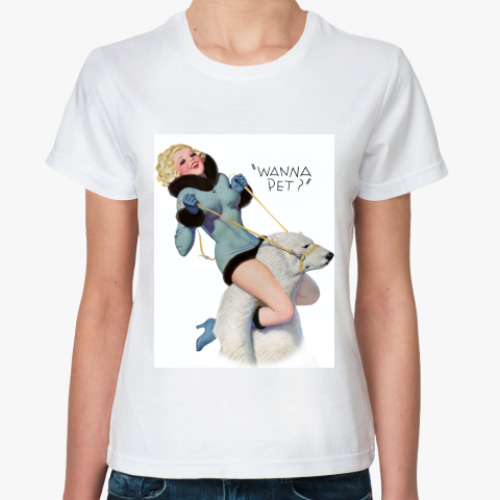 Классическая футболка с принтом Pin-Up Girl