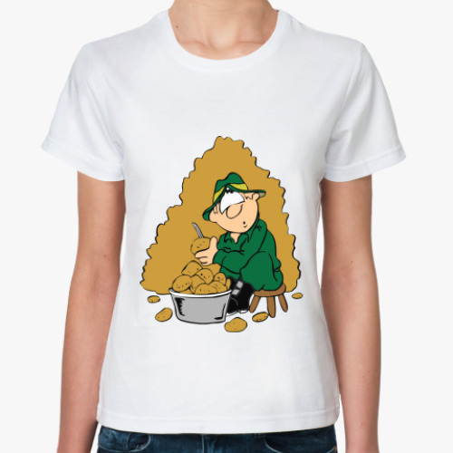 Классическая футболка с принтом Защитник