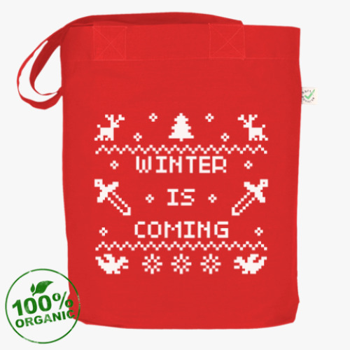 Сумка шоппер с принтом Зима близко