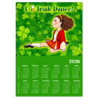 Календарь A4 2026, зеленый Irish Dance
