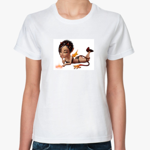 Классическая футболка с принтом Чертовка