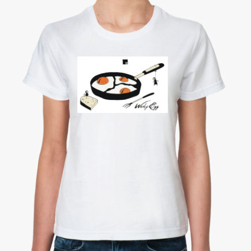 Классическая футболка с принтом Яичница