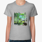 Ежик. Мимими. Дорога. Деревья. Роща. Небо.