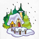 Дом,дерево,снег