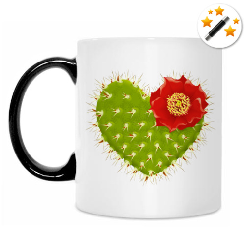 Кружка-хамелеон с принтом Сердце