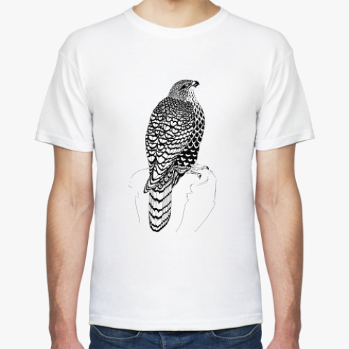 Футболка с принтом Ястреб тетеревятник