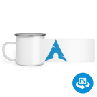 Кружка металлическая белая (круговая запечатка)