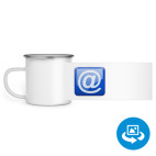 Кружка металлическая белая (круговая запечатка)