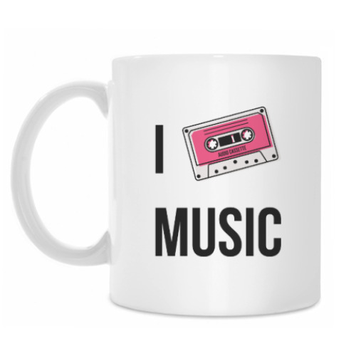Кружка с принтом I Love Music