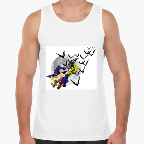 Майка с принтом ведьма и кот