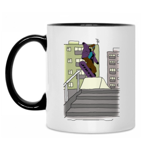 Кружка с принтом сноубордист