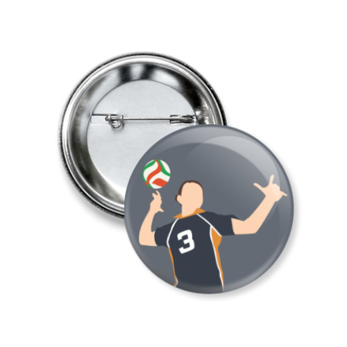 Значок 37мм с принтом Асахи Азуманэ Haikyuu!! Волейбол!!