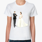 Классическая женская футболка Свадьба