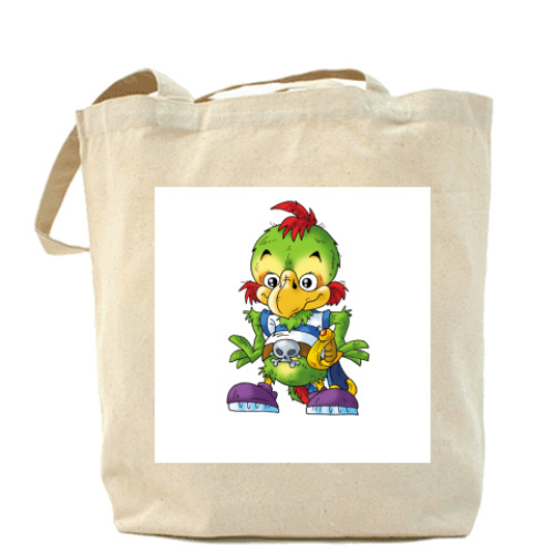 Сумка шоппер с принтом  'Жека-попугай'