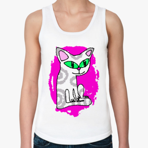 Женская майка с принтом Кот
