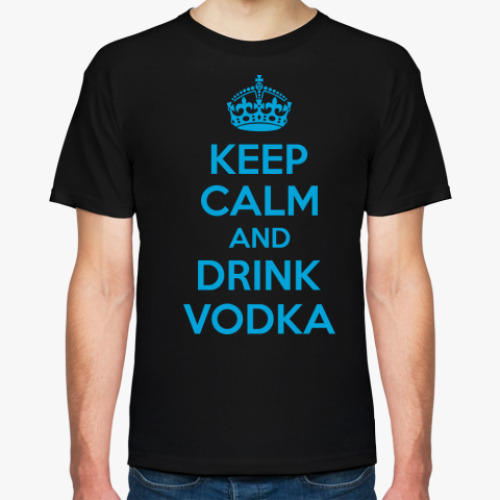 Футболка с принтом Keep calm and drink vodka