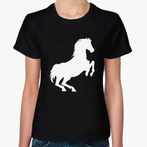 Женская футболка с принтом Лошадь