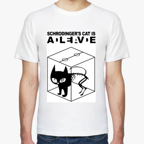 Футболка с принтом Кот Шрёдингера