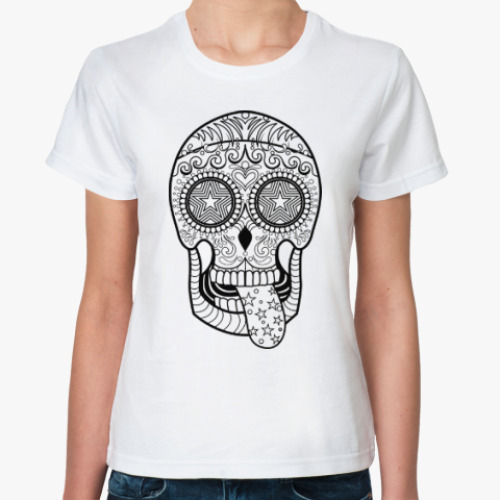Классическая футболка с принтом Череп