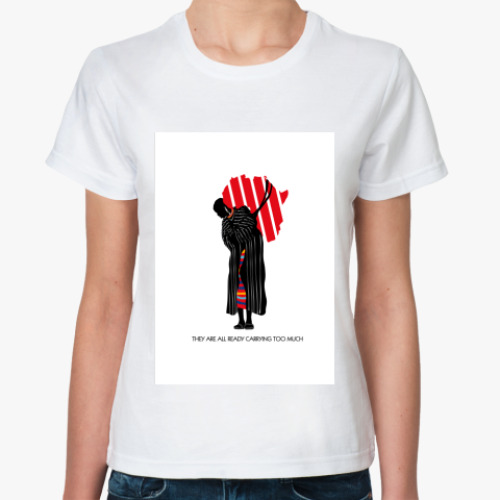 Классическая футболка с принтом Woman and Africa