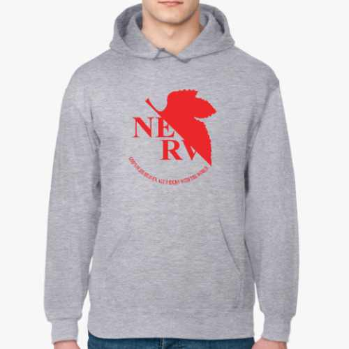 Толстовка худи с принтом Евангелион / Evangelion - NERV Logo