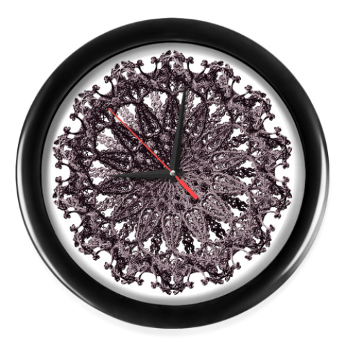 Настенные часы с принтом Готическая роза,ажур,кружево