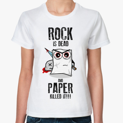 Классическая футболка с принтом Rock is dead...