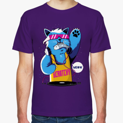 Футболка с принтом Кот-диджей