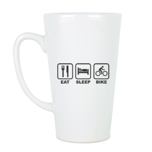 Чашка Латте с принтом Eat Sleep Bike